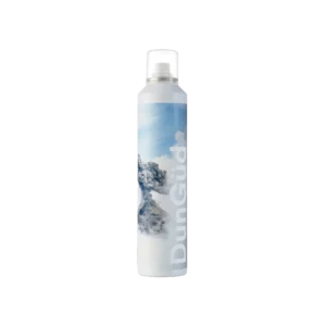 Spuitbus van DunGüd Blow Out Styling Expansion Spray met blauwe en witte wolkenachtige opdruk.