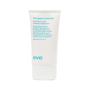 Witte tube van 150 ml Evo The Great Hydrator moisture mask met blauwe tekst.