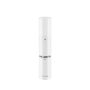 Witte flacon van 150 ml Mr. Smith Primer met minimalistisch ontwerp.